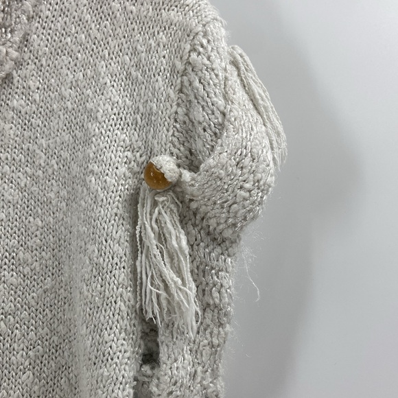 Fia Italia Handloomed cream boho oversized relax fit turtleneck tunic sweater - Picture 11 of 12